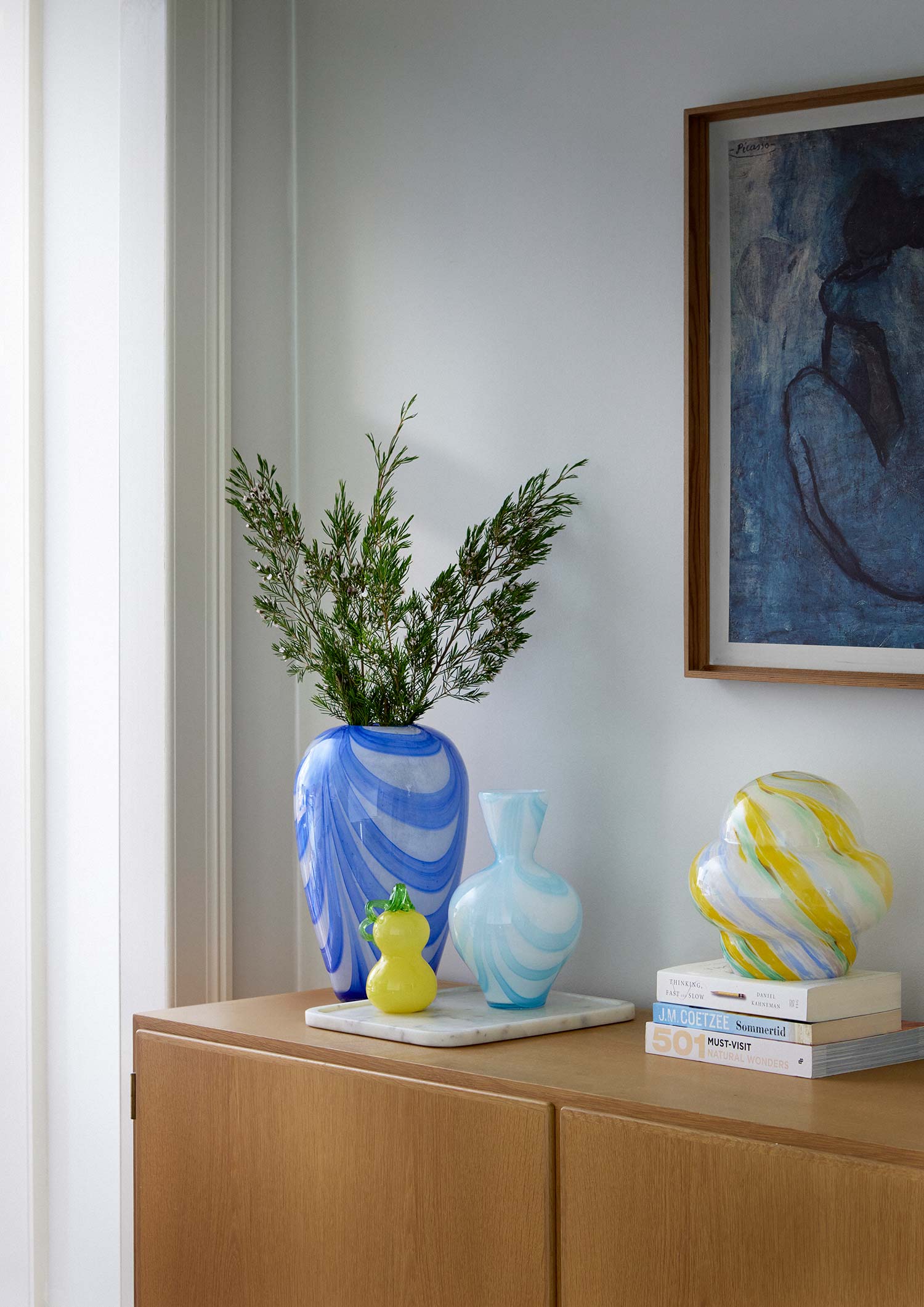 Stribet bordlampe - Flerfarvet