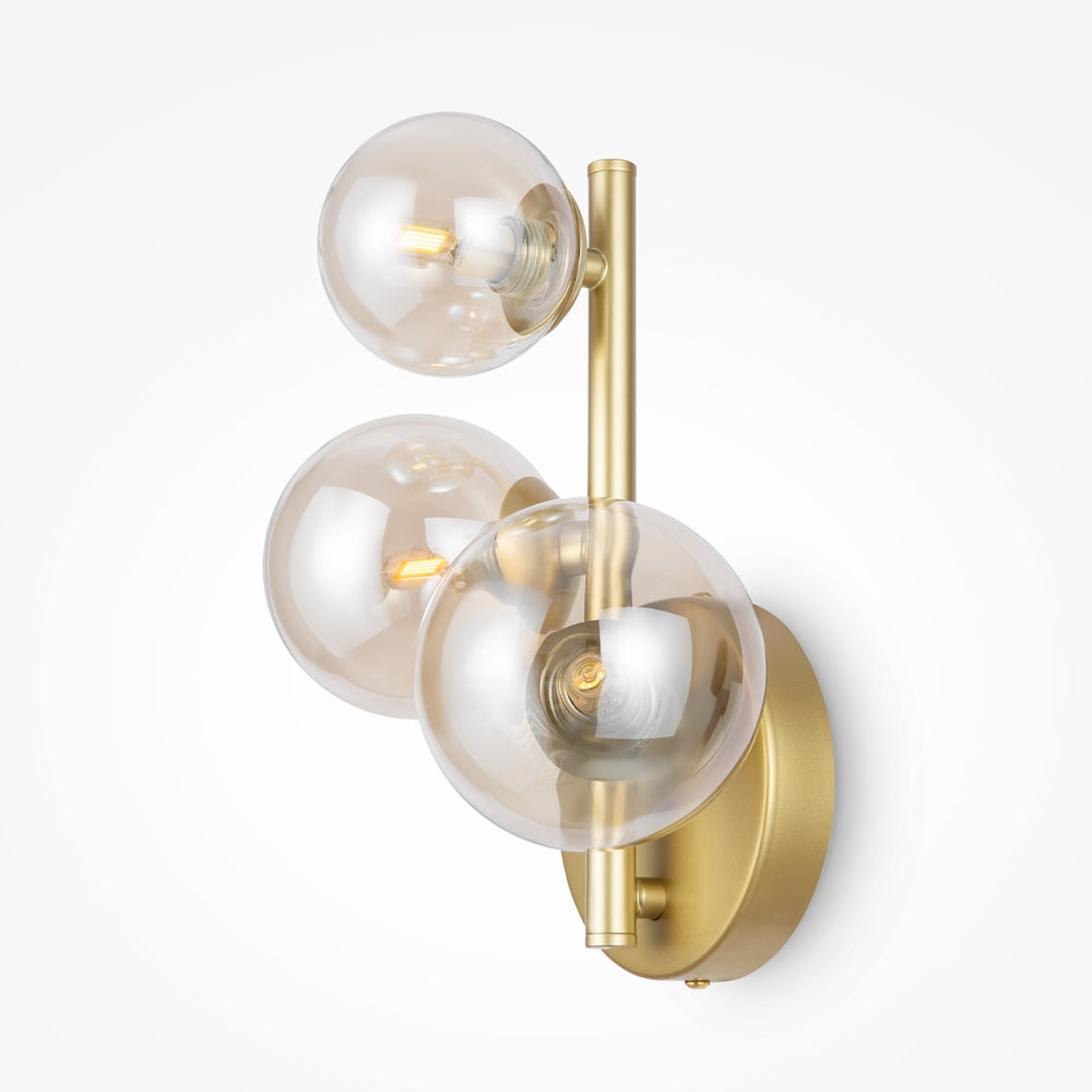 Dallas Trio vägglampa Guld/Transparent