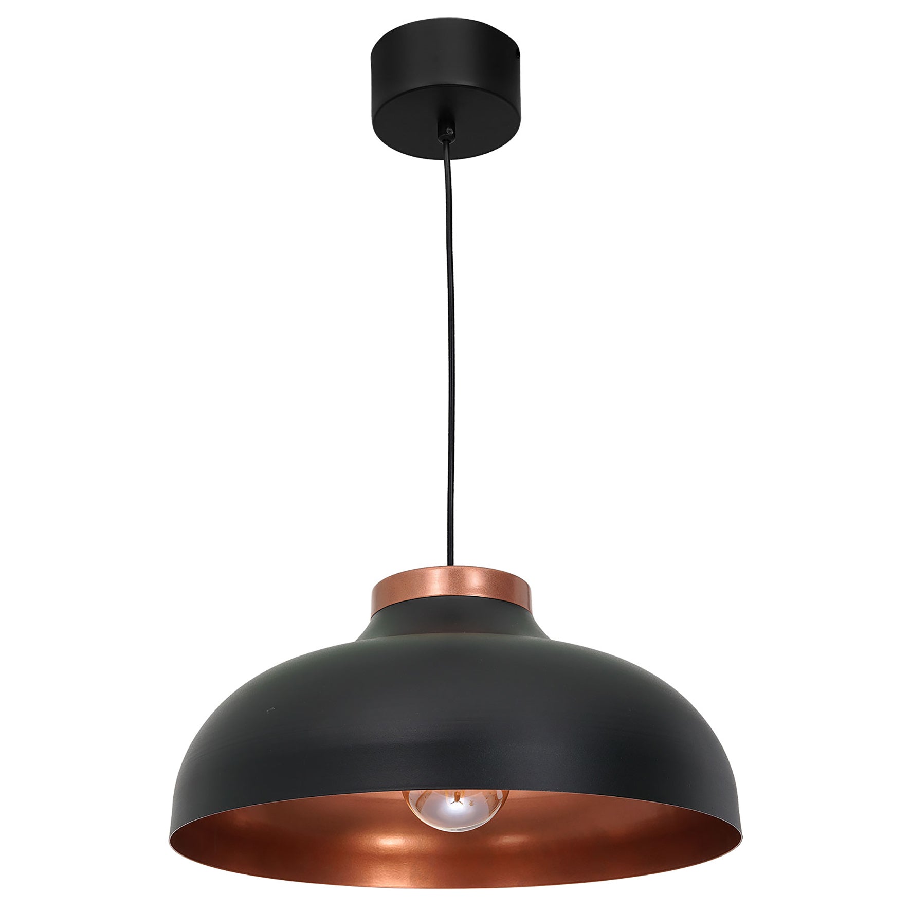 Svart taklampa