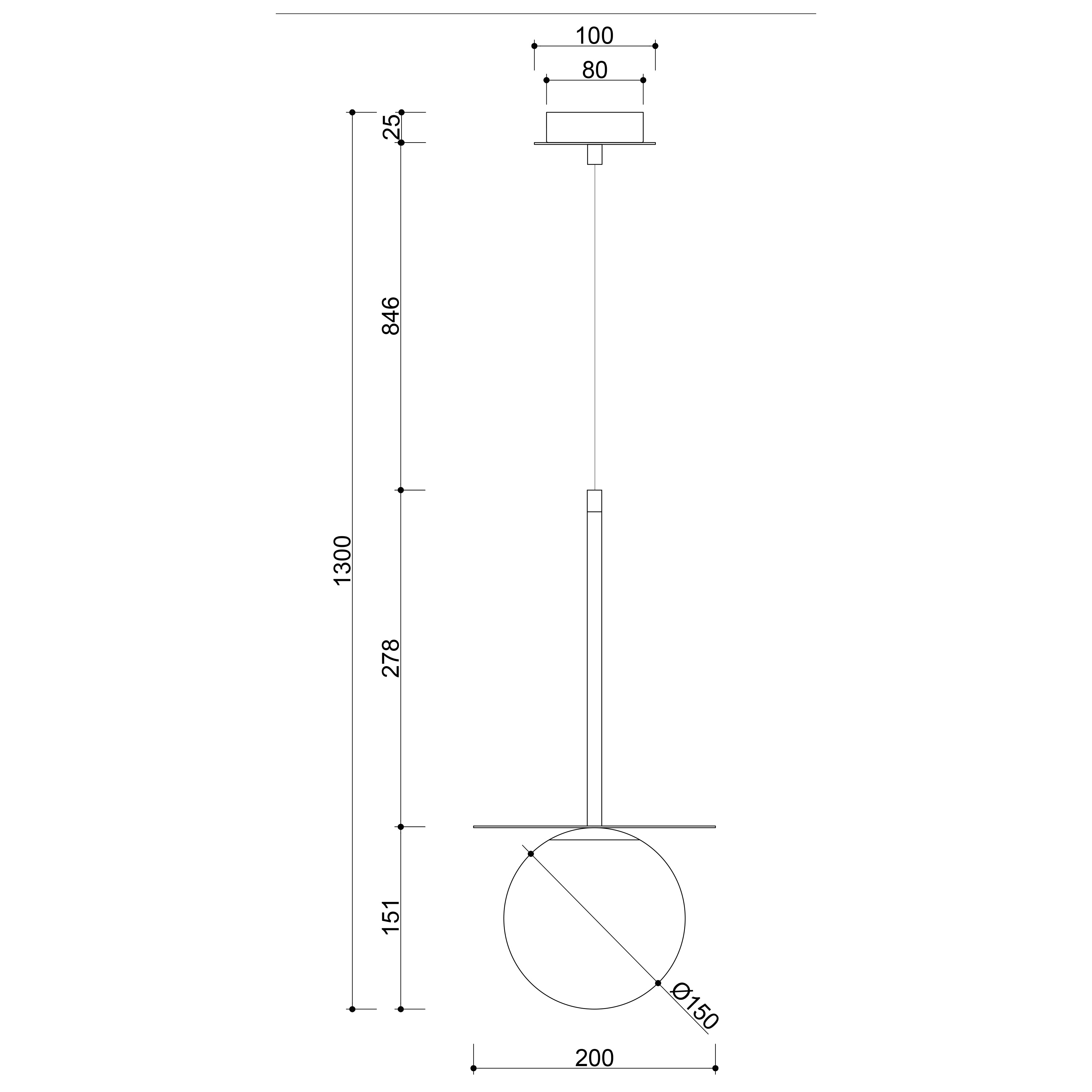 Borra B loftslampe - messing