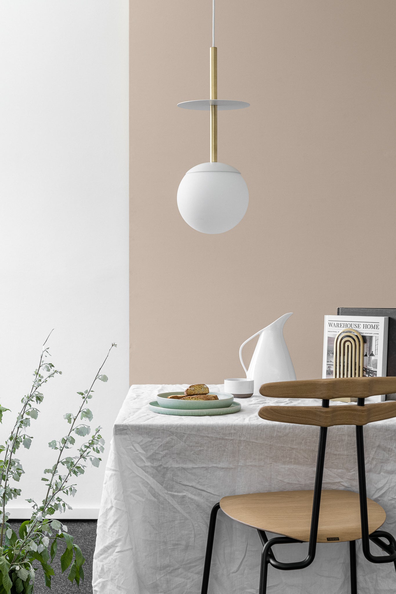 Plaat A Loftslampe Hvid/messing