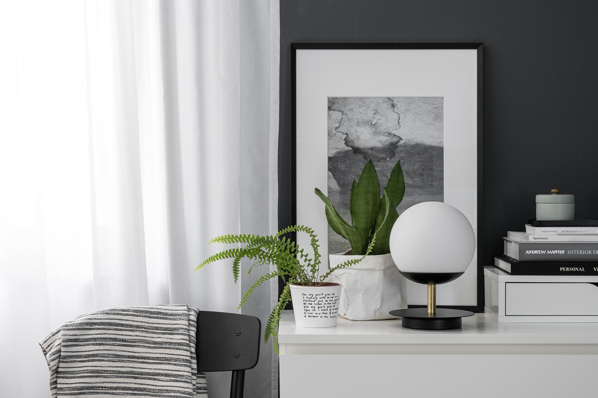 Plaat ST bordlampe SORT/GULD