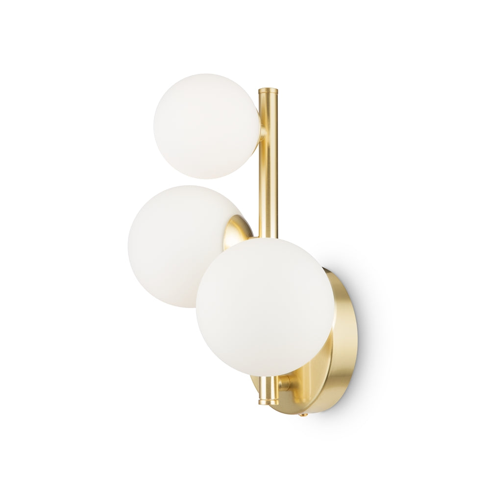 Dallas Trio vägglampa guld/vit