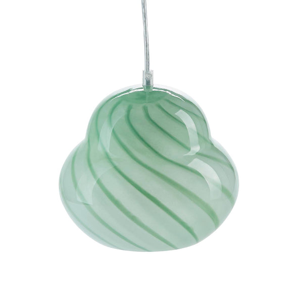 Pendel Glas Lampa med ränder - Grön