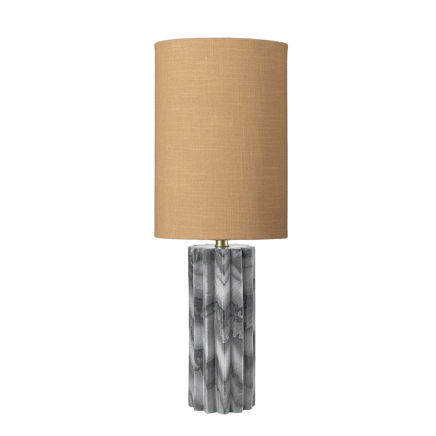 Sila Grey Marble Lamp w. Caramel shade