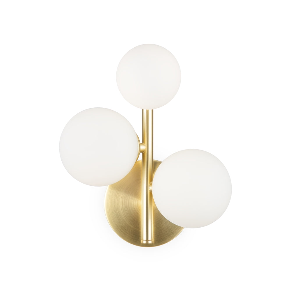 Dallas Trio vägglampa guld/vit