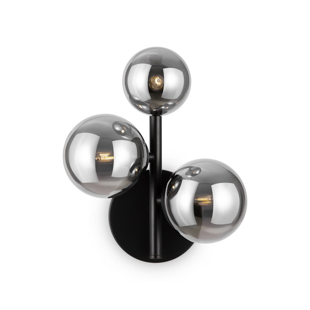 Dallas Trio vägglampa svart