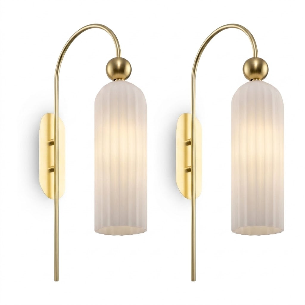 Antic vägglampa vit par – 2-pack