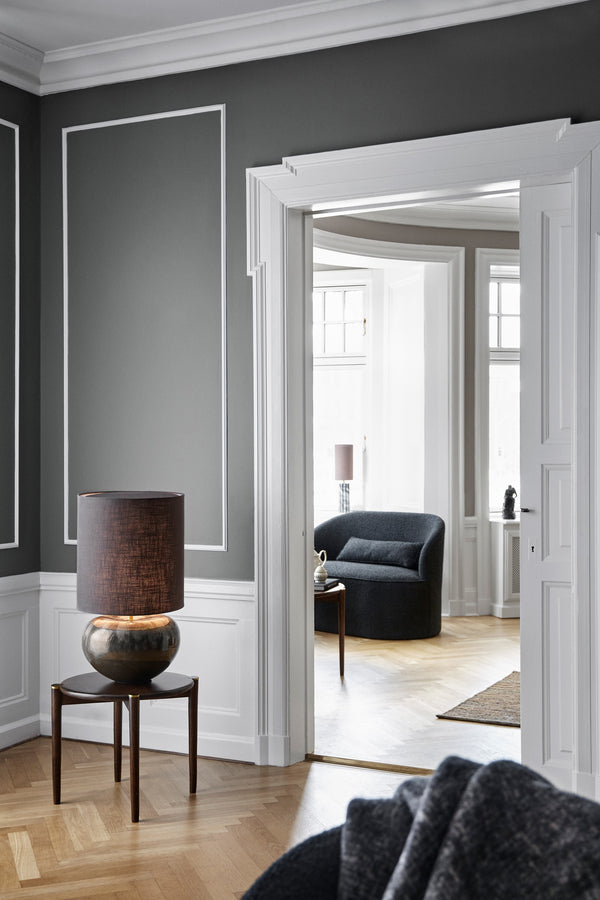 Ena Enamelled Lamp TAUPE w. Shade