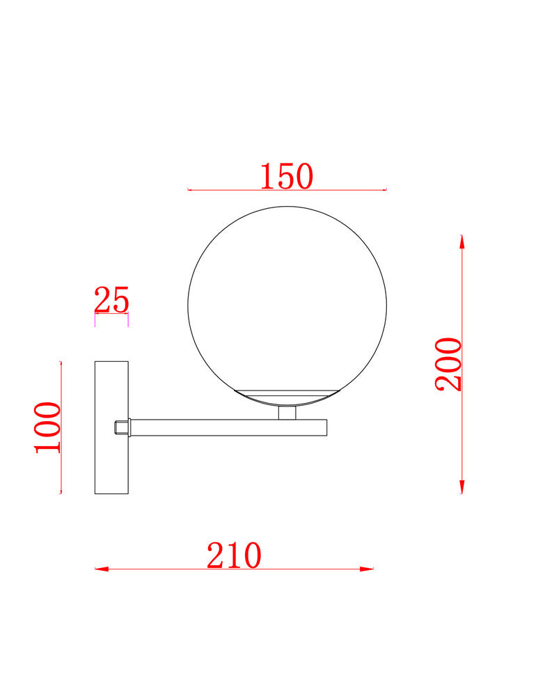 Bolla loftslampe i messing