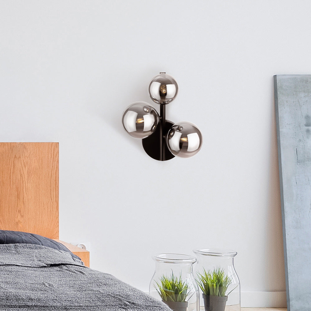 Dallas Trio vägglampa svart