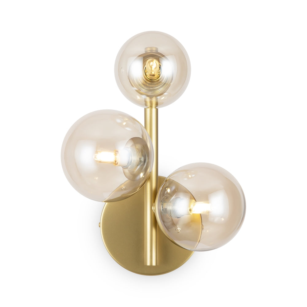 Dallas Trio vägglampa Guld/Transparent