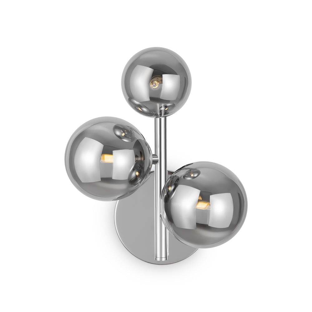 Dallas Trio vägglampa Krom