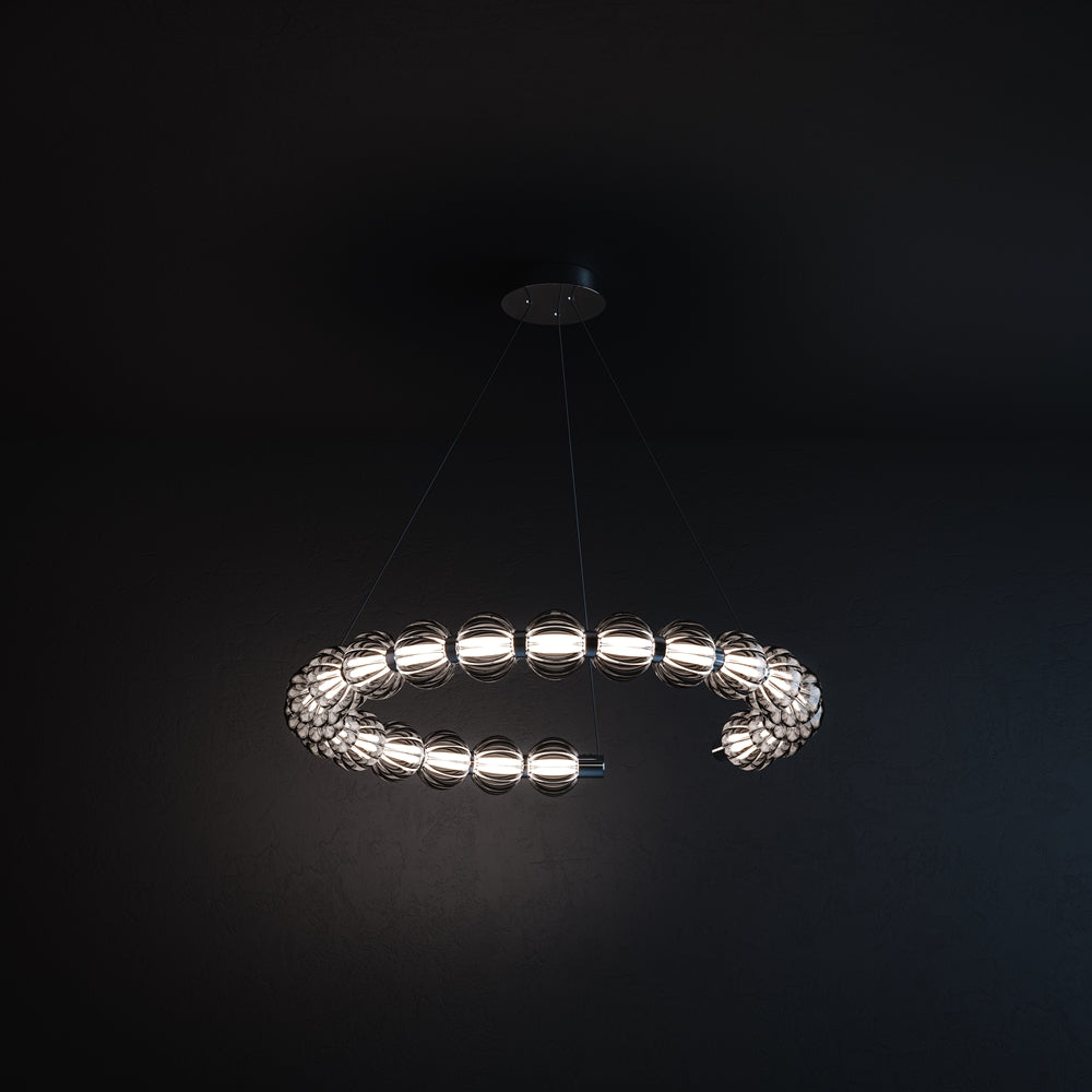 Amulet loftslampe krom gennemsigtig