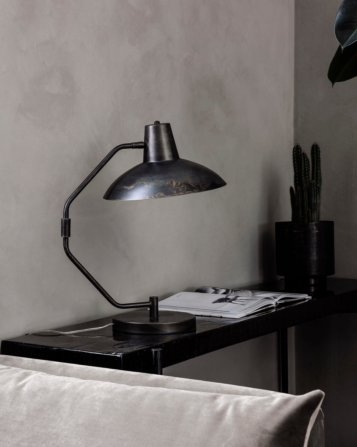 Bordslampa, Desk, Antik brun