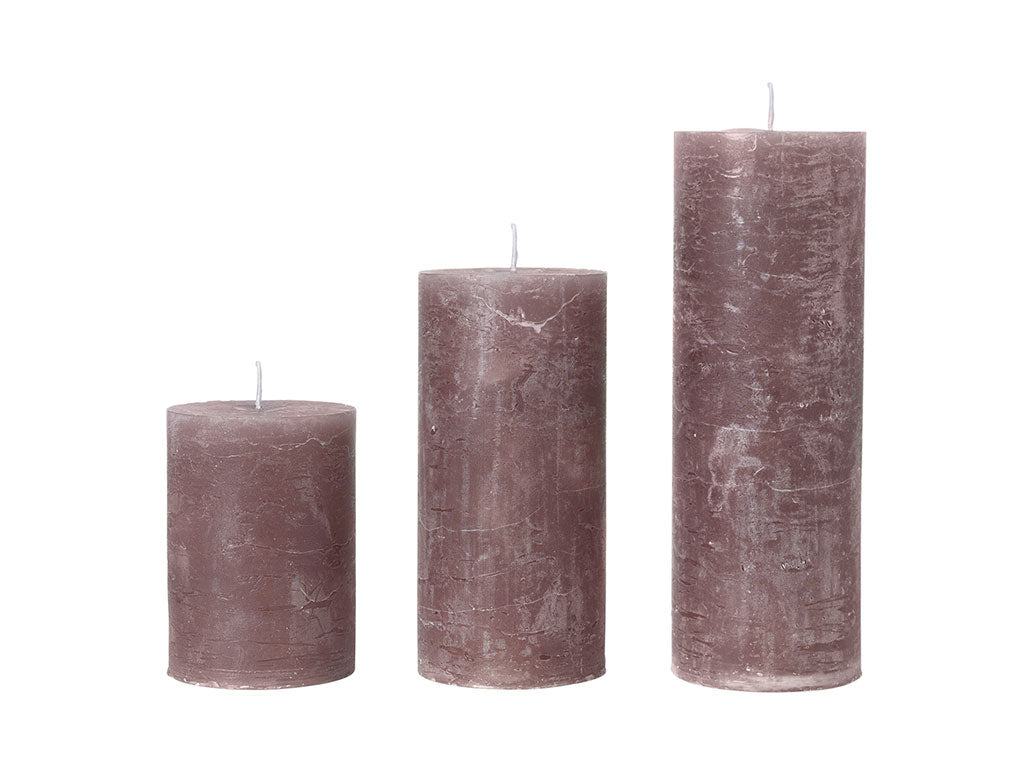 Rustic candle ROUGE 3