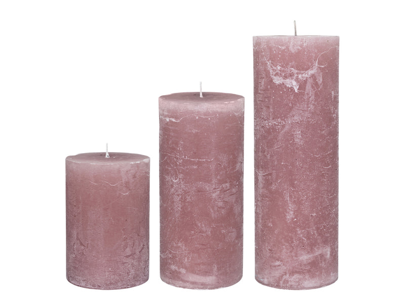 Rustic candle DUSTY ROSE