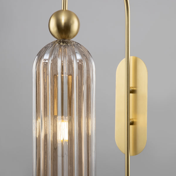 Antic vägglampa Cognac