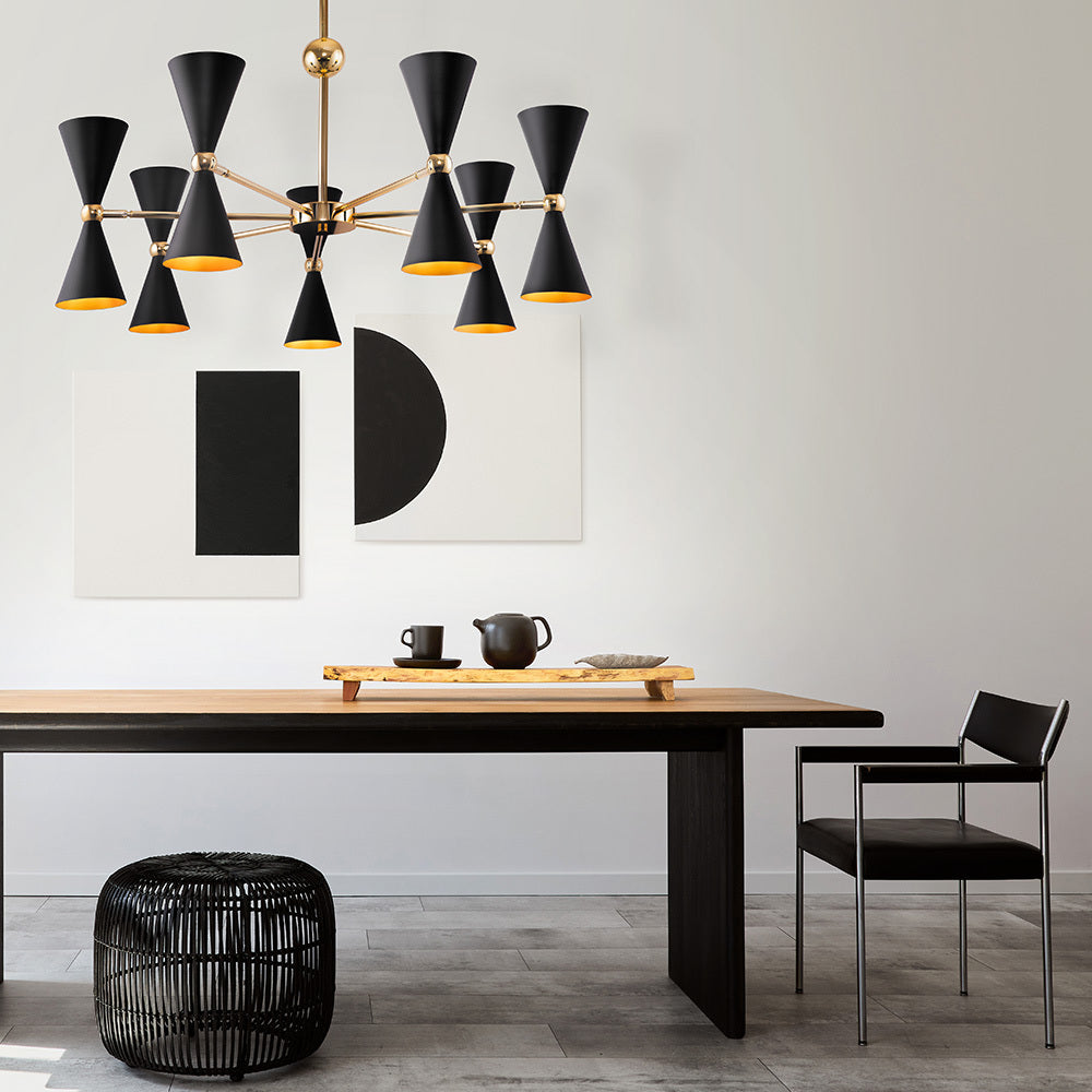 Vesper taklampa svart Mässing