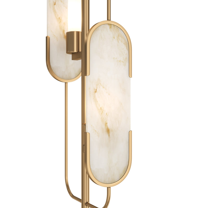 Marmo golvlampa mässing