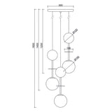 OIO A 3P Black Triple Ceiling Lamp / Plafond med mässing