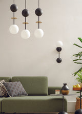 OIO A 3P Black Triple Ceiling Lamp / Plafond med mässing